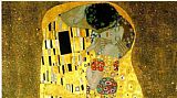 Gustav Klimt Wall Art - The kiss cropped